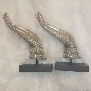 Decorative Glistening Silver Hands